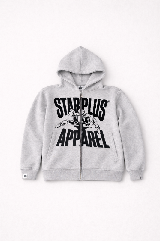Embroidery "Reaching for the stars" Zip-Up Hoodie